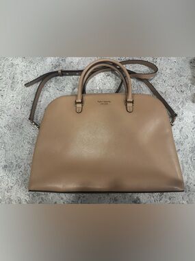 kate spade Beige Saffiano Leather Satchel